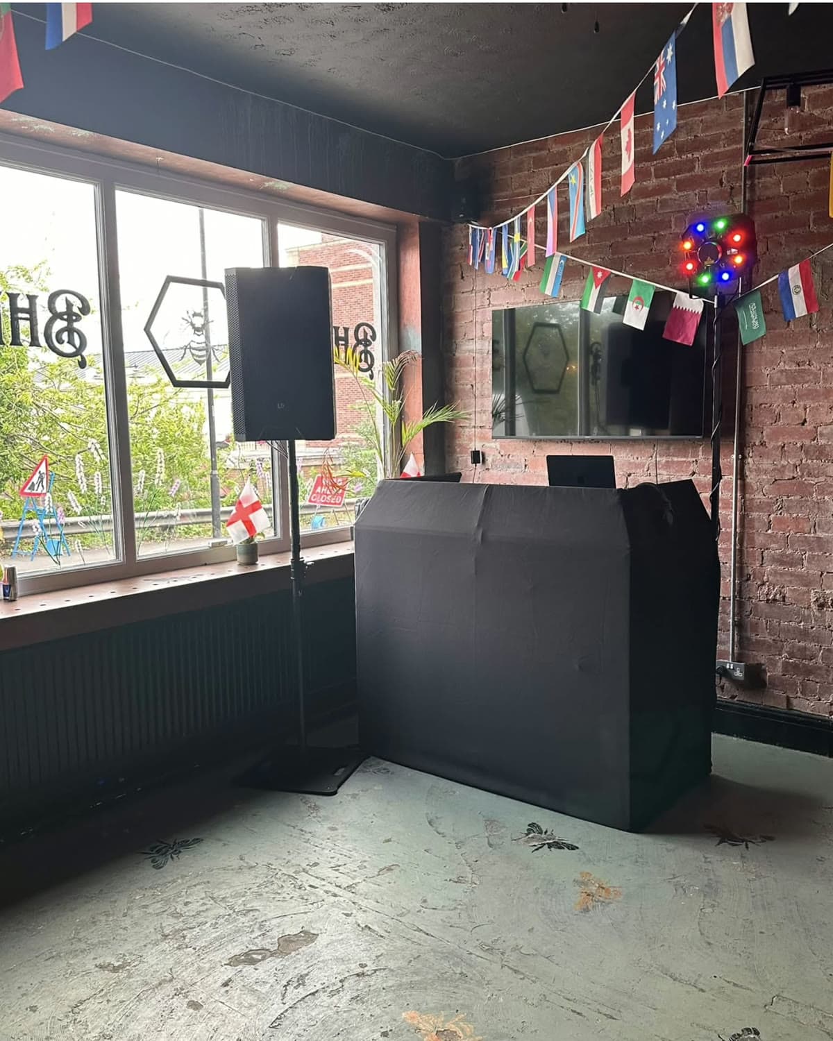 Compact DJ setup by DJ Jordan H at Borders Micro Bar in Mexborough